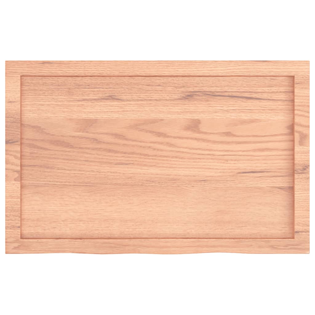 vidaXL Ράφι Τοίχου Ανοιχτό Καφέ 80x50x(2-6)εκ. Επεξ. Μασίφ Ξύλο Δρυός