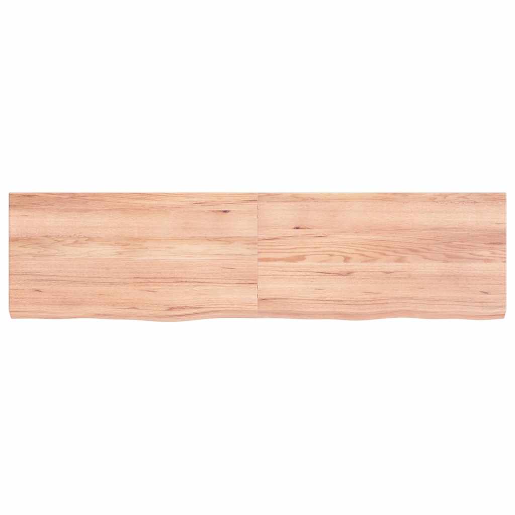 vidaXL Ράφι Τοίχου Ανοιχτό Καφέ 120x30x(2-4)εκ. Επεξ. Μασίφ Ξύλο Δρυός