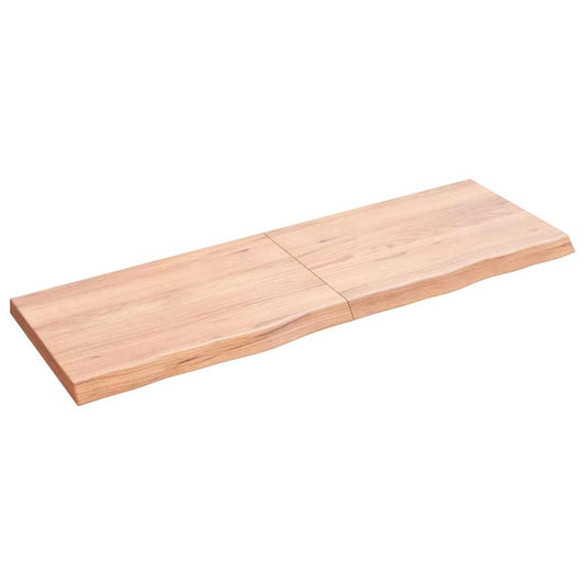 vidaXL Ράφι Τοίχου Ανοιχτό Καφέ 120x40x(2-4)εκ. Επεξ. Μασίφ Ξύλο Δρυός