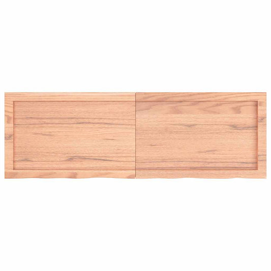 vidaXL Ράφι Τοίχου Ανοιχτό Καφέ 120x40x(2-4)εκ. Επεξ. Μασίφ Ξύλο Δρυός