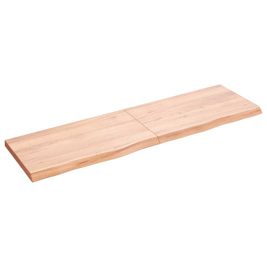 vidaXL Ράφι Τοίχου Ανοιχτό Καφέ 140x40x(2-4)εκ. Επεξ. Μασίφ Ξύλο Δρυός