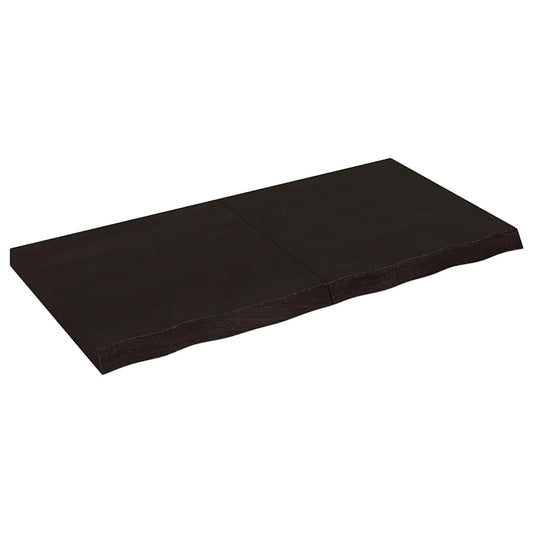 vidaXL Ράφι Τοίχου Σκούρο Καφέ 120x60x(2-6) εκ. Επεξ. Μασίφ Ξύλο Δρυός