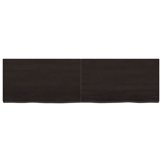 vidaXL Ράφι Τοίχου Σκούρο Καφέ 140x40x(2-4) εκ. Επεξ. Μασίφ Ξύλο Δρυός