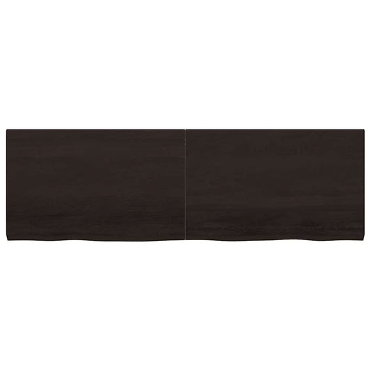 vidaXL Ράφι Τοίχου Σκούρο Καφέ 160x50x(2-4) εκ. Επεξ. Μασίφ Ξύλο Δρυός