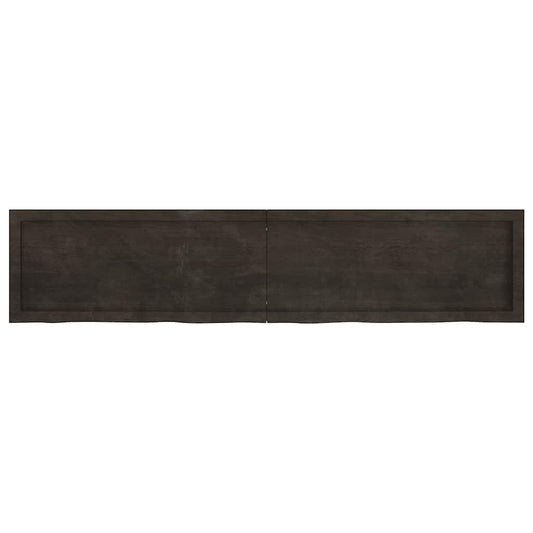 vidaXL Ράφι Τοίχου Σκούρο Καφέ 180x40x(2-4) εκ. Επεξ. Μασίφ Ξύλο Δρυός