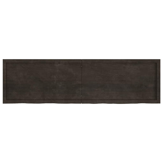 vidaXL Ράφι Τοίχου Σκούρο Καφέ 180x50x(2-4) εκ. Επεξ. Μασίφ Ξύλο Δρυός