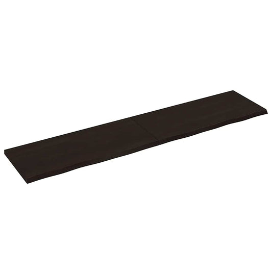 vidaXL Ράφι Τοίχου Σκούρο Καφέ 220x50x(2-4) εκ. Επεξ. Μασίφ Ξύλο Δρυός