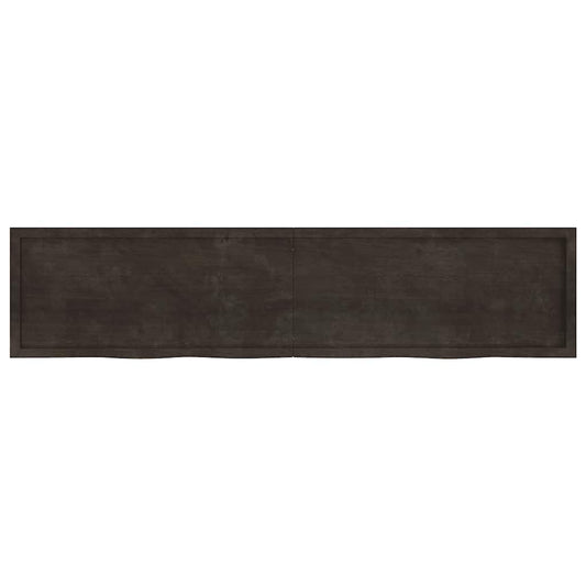 vidaXL Ράφι Τοίχου Σκούρο Καφέ 220x50x(2-4) εκ. Επεξ. Μασίφ Ξύλο Δρυός