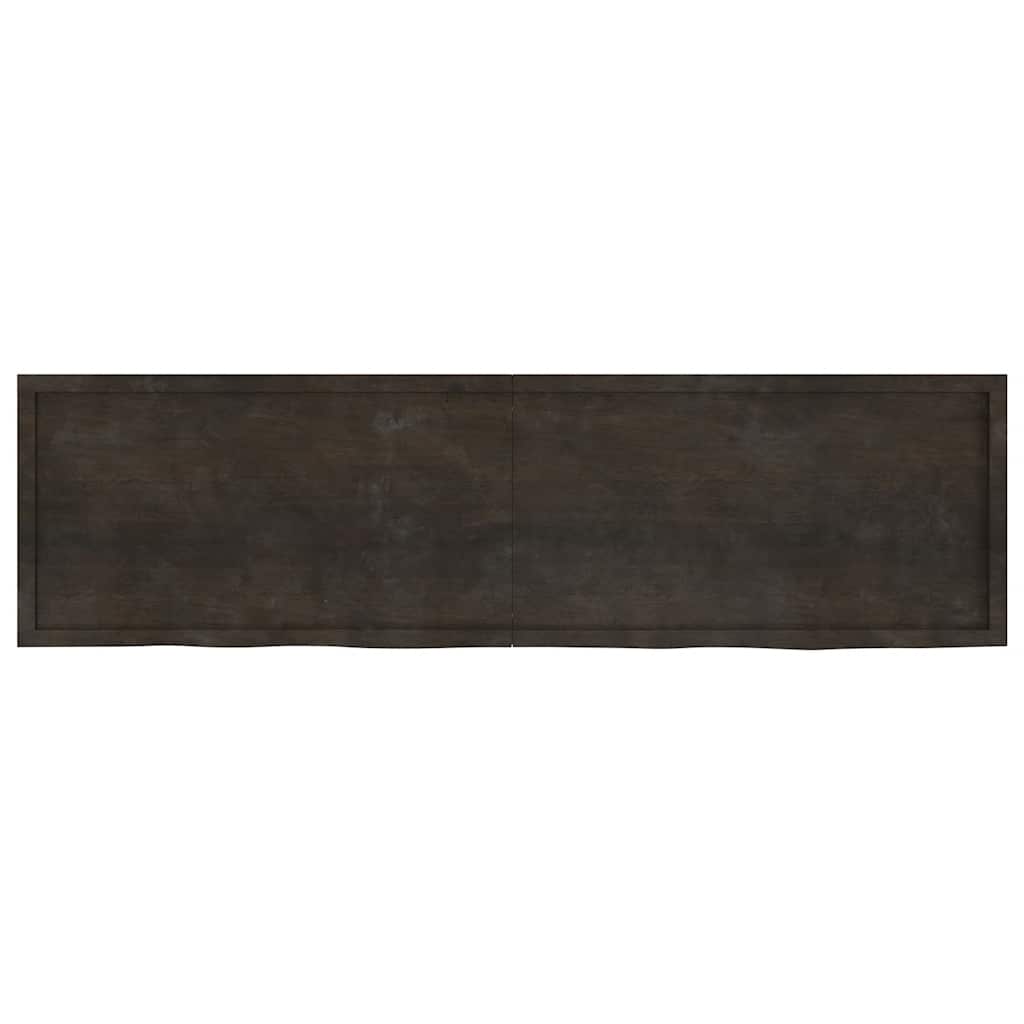 vidaXL Ράφι Τοίχου Σκούρο Καφέ 220x60x(2-4) εκ. Επεξ. Μασίφ Ξύλο Δρυός