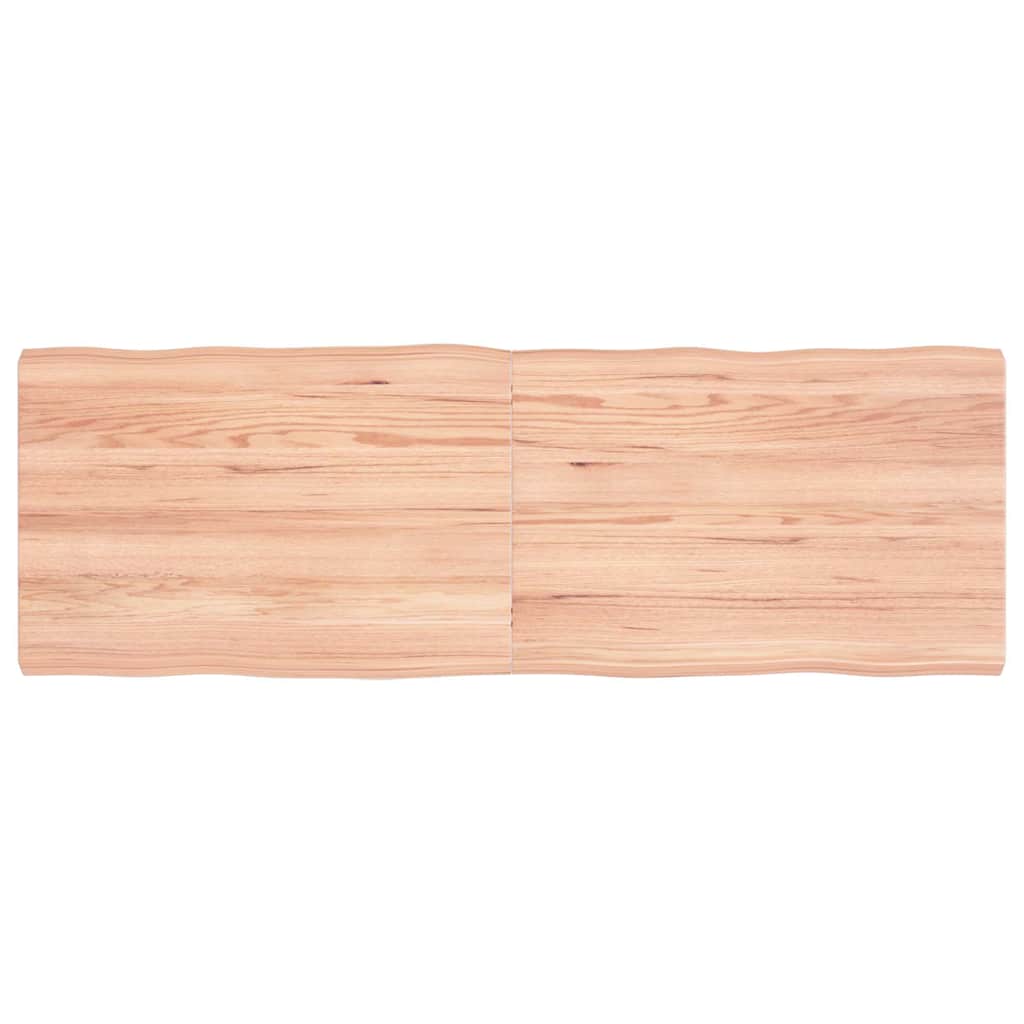 vidaXL Επιφ Τραπεζιού Αν Καφέ 120x40x(2-4)εκ.Ακατέργ. Μασίφ Ξύλο Δρυός