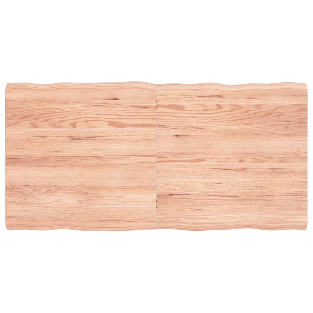 vidaXL Επιφ Τραπεζιού Αν Καφέ 120x60x(2-4)εκ.Ακατέργ. Μασίφ Ξύλο Δρυός