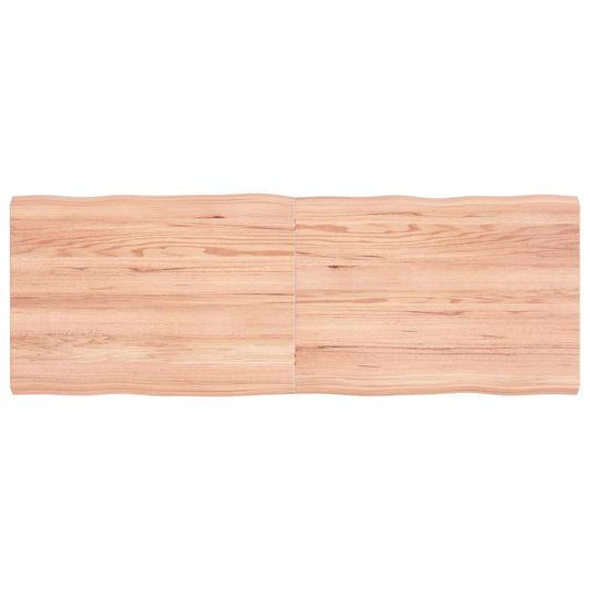 vidaXL Επιφ Τραπεζιού Αν Καφέ 140x50x(2-4)εκ.Ακατέργ. Μασίφ Ξύλο Δρυός