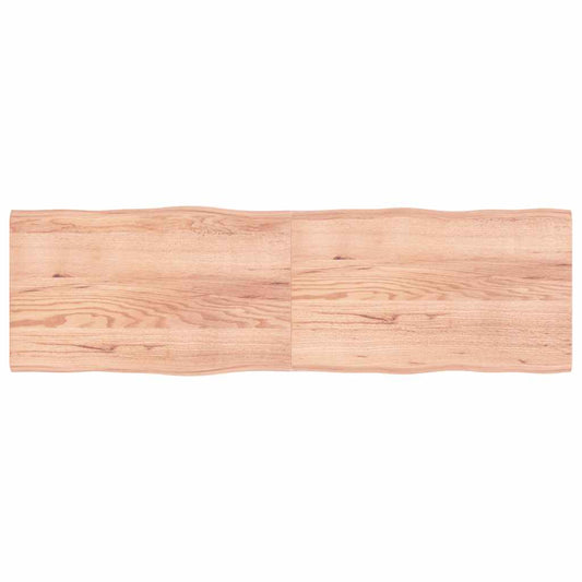 vidaXL Επιφ Τραπεζιού Αν Καφέ 200x60x(2-4)εκ.Ακατέργ. Μασίφ Ξύλο Δρυός