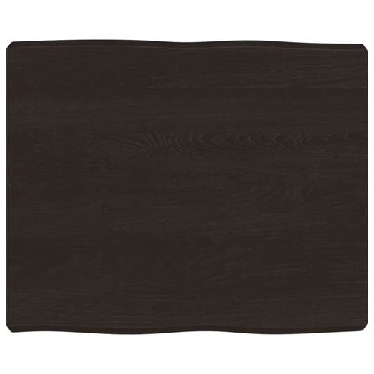 vidaXL Επιφ Τραπεζιού Αν Καφέ 60x50x(2-6)εκ. Ακατέργ. Μασίφ Ξύλο Δρυός