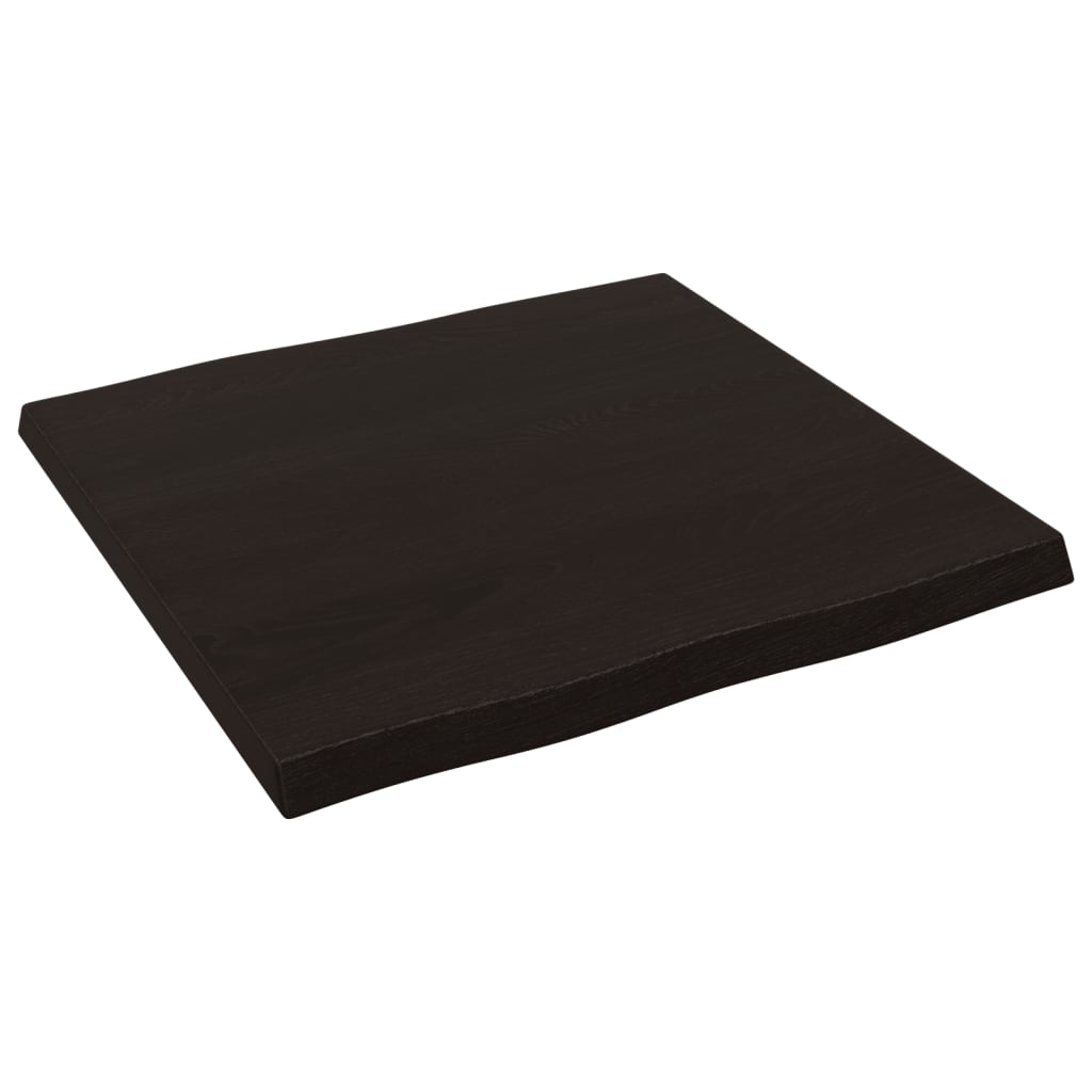 vidaXL Επιφ Τραπεζιού Αν Καφέ 60x60x(2-4)εκ. Ακατέργ. Μασίφ Ξύλο Δρυός