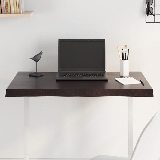 vidaXL Επιφ Τραπεζιού Αν Καφέ 80x60x(2-4)εκ. Ακατέργ. Μασίφ Ξύλο Δρυός