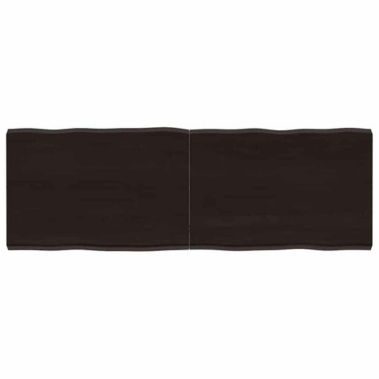 vidaXL Επιφ Τραπεζιού Αν Καφέ 120x40x(2-4)εκ.Ακατέργ. Μασίφ Ξύλο Δρυός