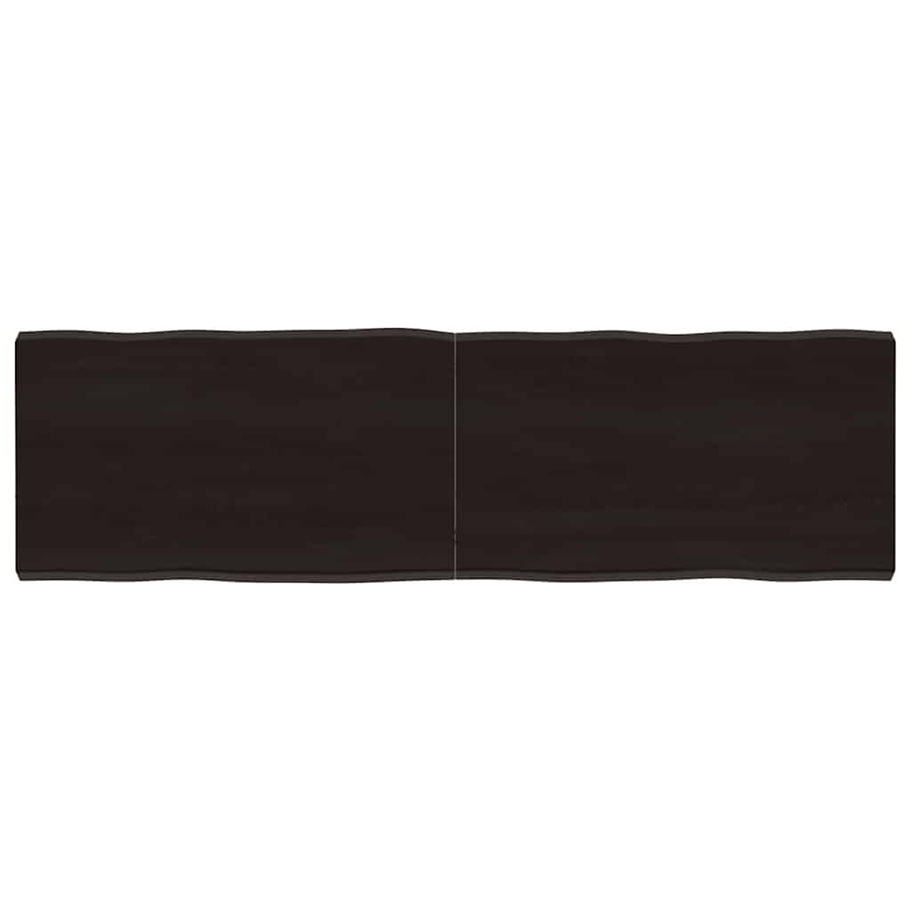 vidaXL Επιφ Τραπεζιού Αν Καφέ 140x40x(2-4)εκ.Ακατέργ. Μασίφ Ξύλο Δρυός