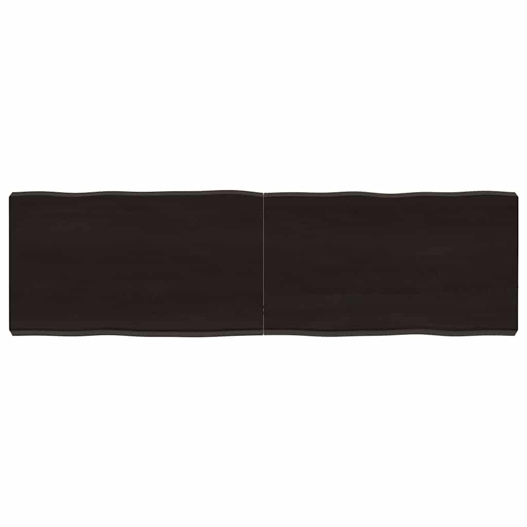 vidaXL Επιφ Τραπεζιού Αν Καφέ 140x40x(2-6)εκ.Ακατέργ. Μασίφ Ξύλο Δρυός