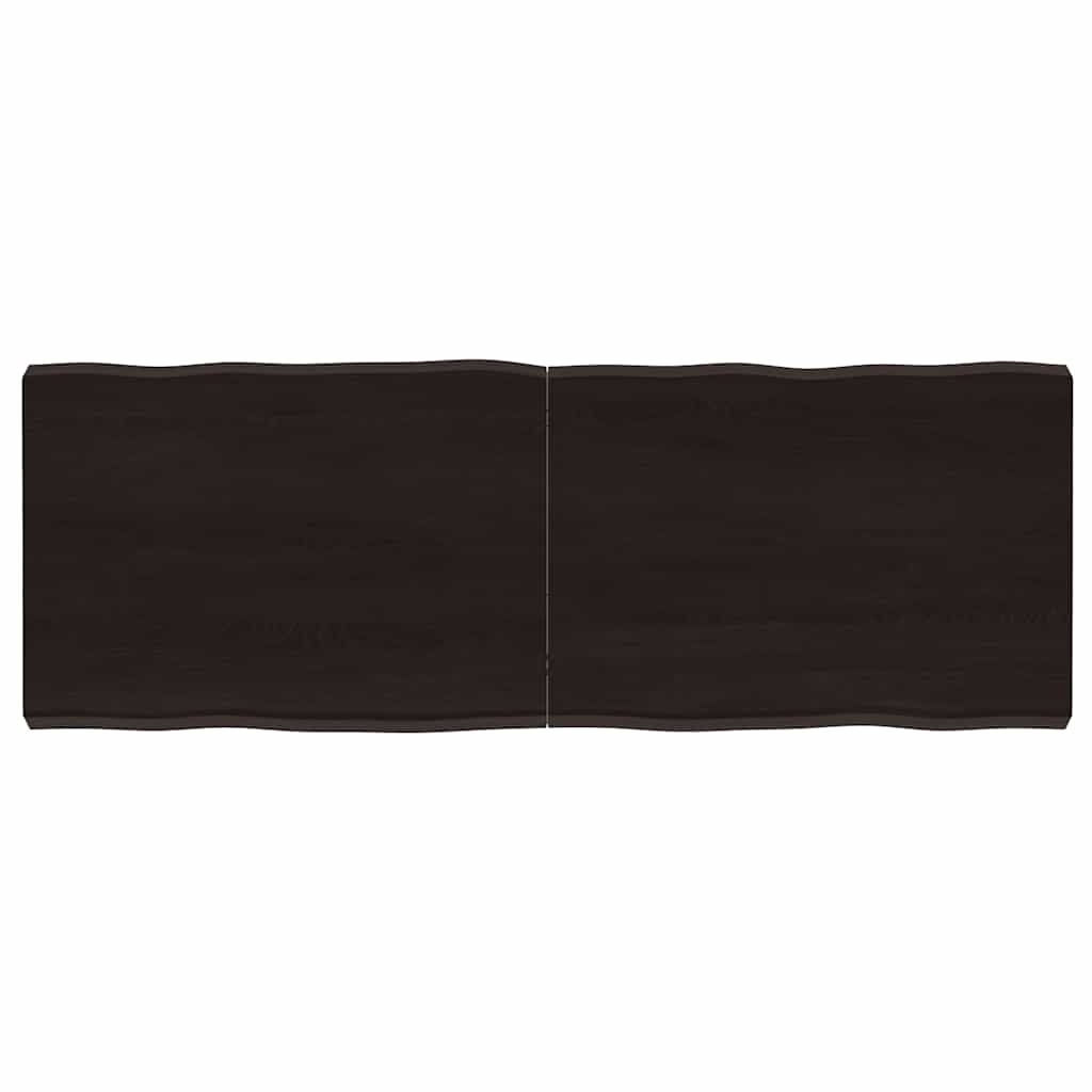 vidaXL Επιφ Τραπεζιού Αν Καφέ 140x50x(2-6)εκ.Ακατέργ. Μασίφ Ξύλο Δρυός