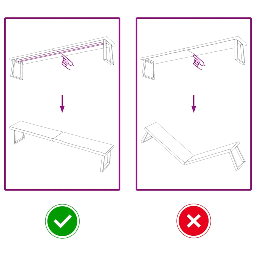 vidaXL Επιφ Τραπεζιού Αν Καφέ 220x40x(2-6)εκ.Ακατέργ. Μασίφ Ξύλο Δρυός