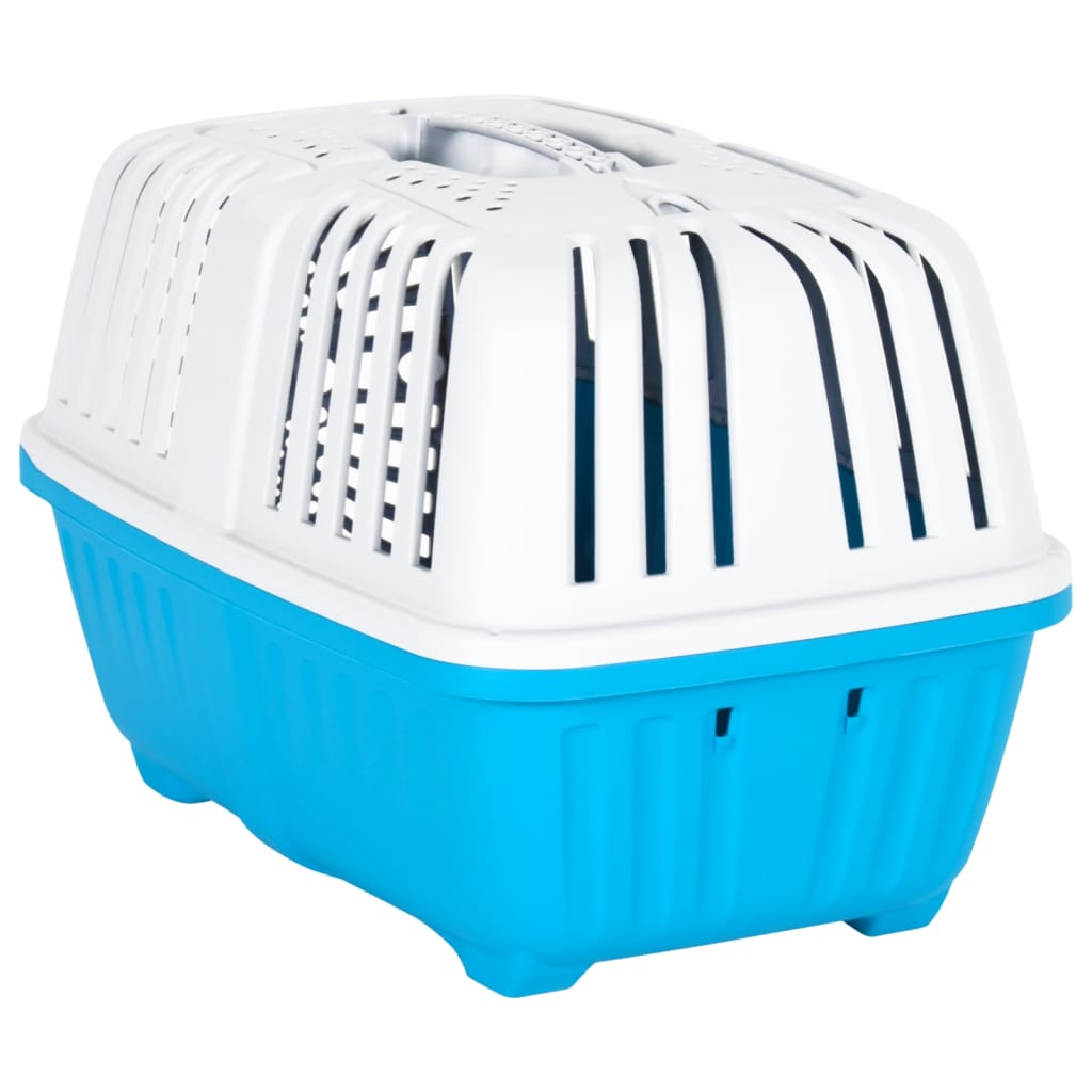 vidaXL Κλουβί Μεταφ. Κατοικίδιων Λευκό/Μπλε 48x31,5x33εκ Πολυπρ/λένιο