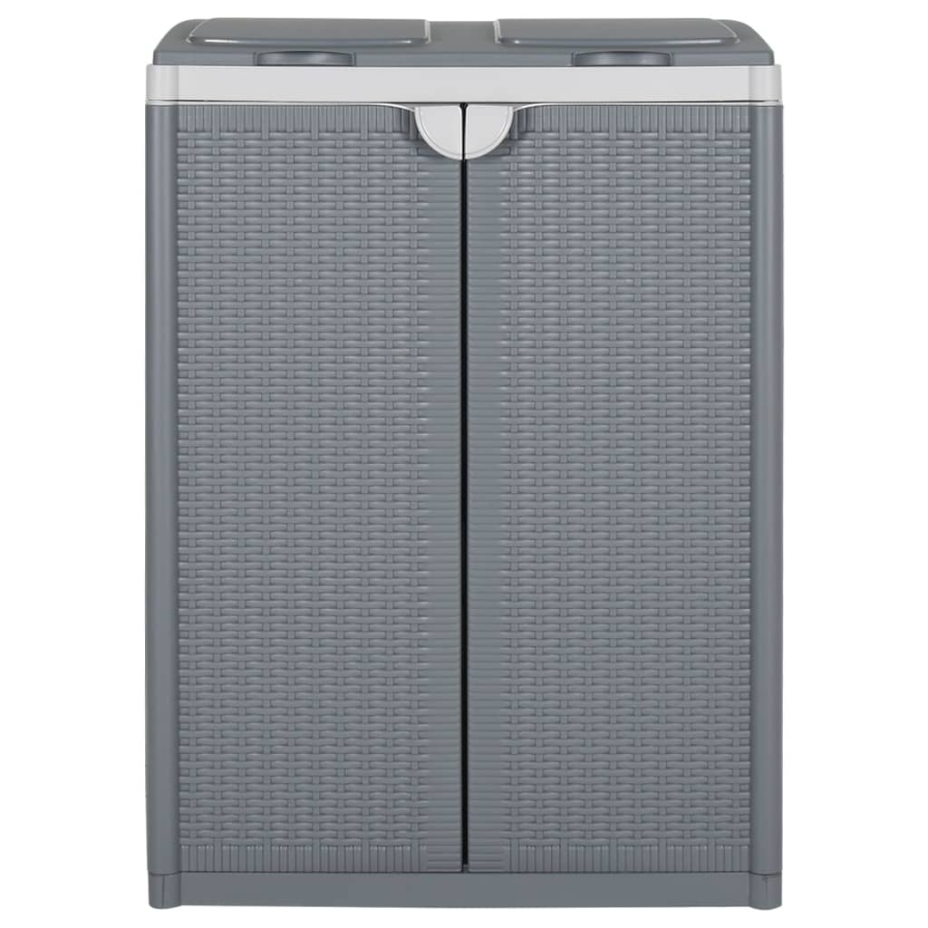 vidaXL Κάδος Απορριμμάτων με 2 Πόρτες Γκρι 65x45x88 εκ από Πολυπ/λένιο