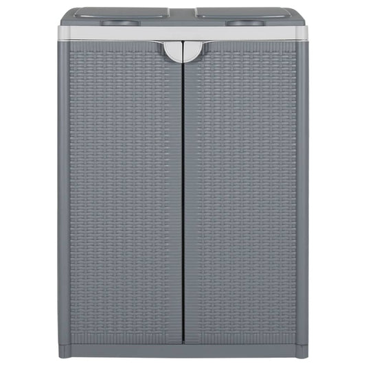 vidaXL Κάδος Απορριμμάτων με 2 Πόρτες Γκρι 65x45x88 εκ από Πολυπ/λένιο