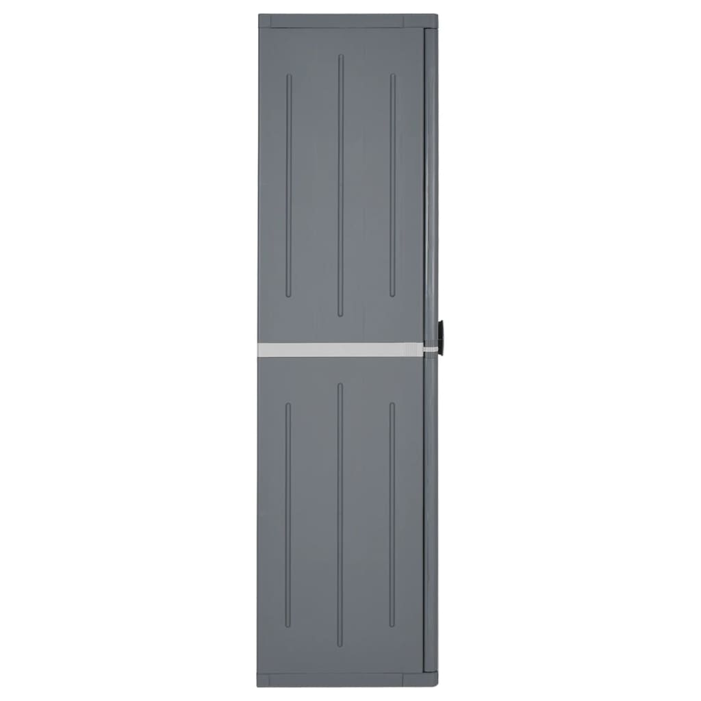 vidaXL Ντουλάπι Αποθήκευσης Κήπου Γκρι 65x45x172 εκ. από Ρατάν PP