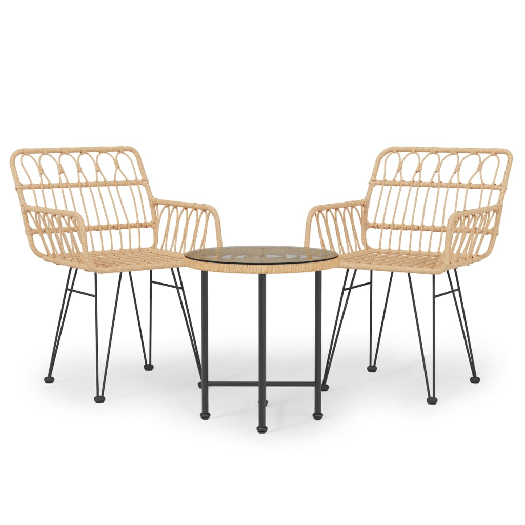 vidaXL Σετ Τραπεζαρίας Κήπου 3 Τεμαχίων από Συνθετικό Ρατάν