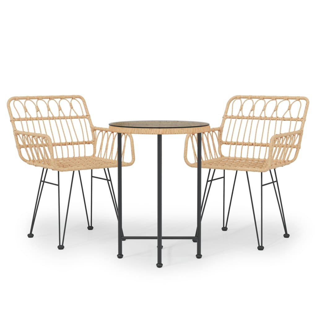 vidaXL Σετ Τραπεζαρίας Κήπου 3 Τεμαχίων από Συνθετικό Ρατάν