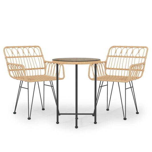 vidaXL Σετ Τραπεζαρίας Κήπου 3 Τεμαχίων από Συνθετικό Ρατάν