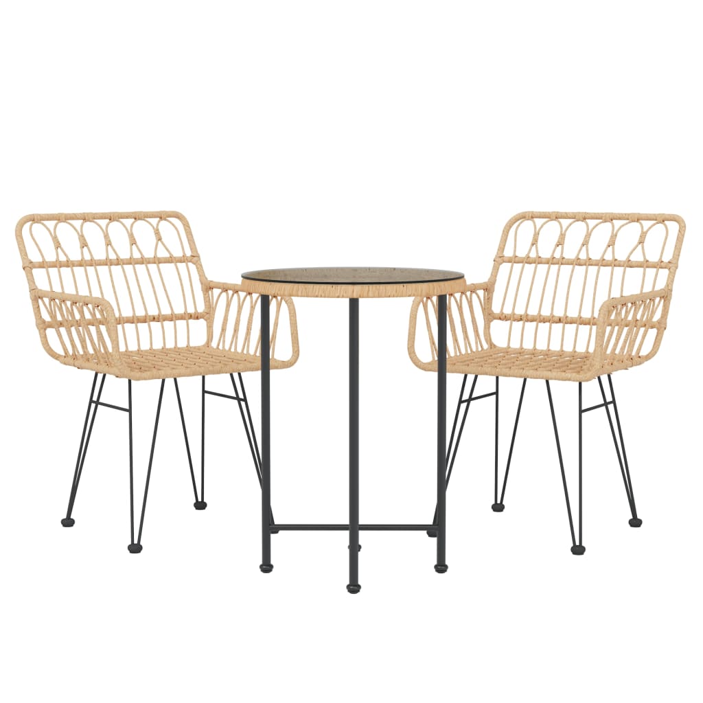 vidaXL Σετ Τραπεζαρίας Κήπου 3 Τεμαχίων από Συνθετικό Ρατάν