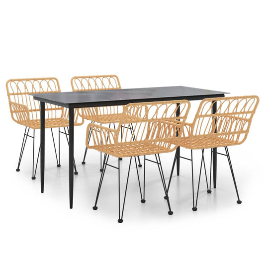 vidaXL Σετ Τραπεζαρίας Κήπου 5 Τεμαχίων από Συνθετικό Ρατάν