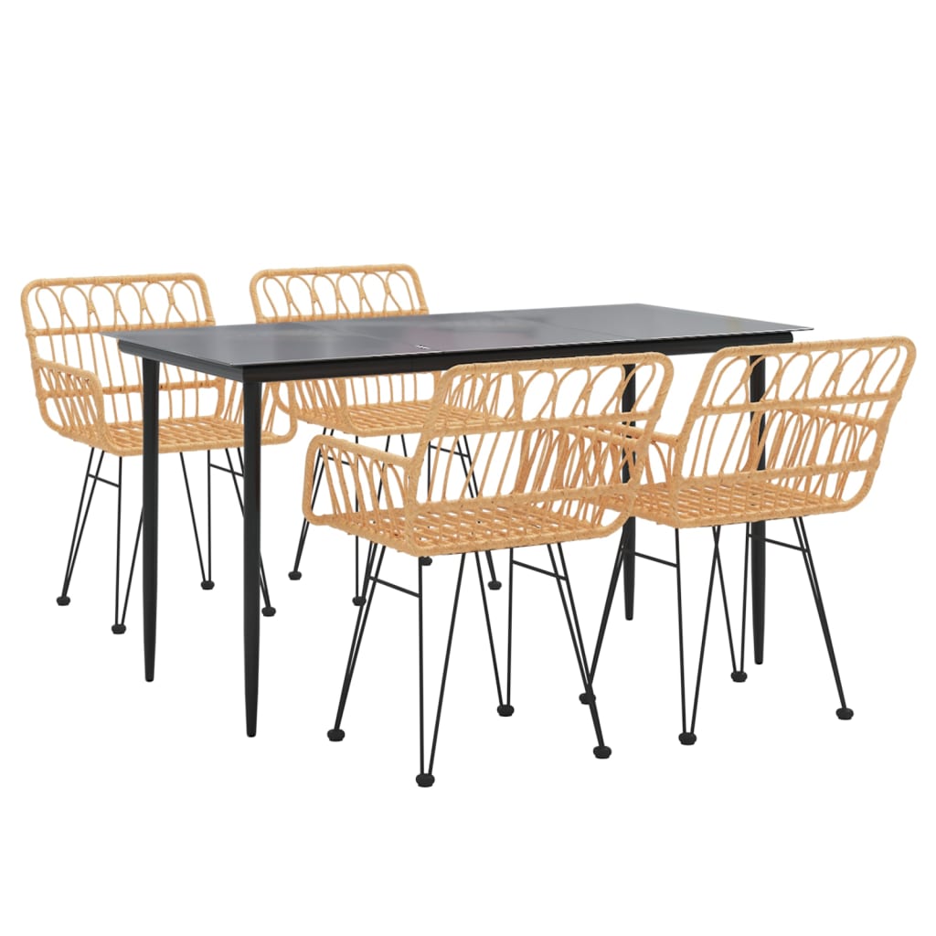 vidaXL Σετ Τραπεζαρίας Κήπου 5 Τεμαχίων από Συνθετικό Ρατάν