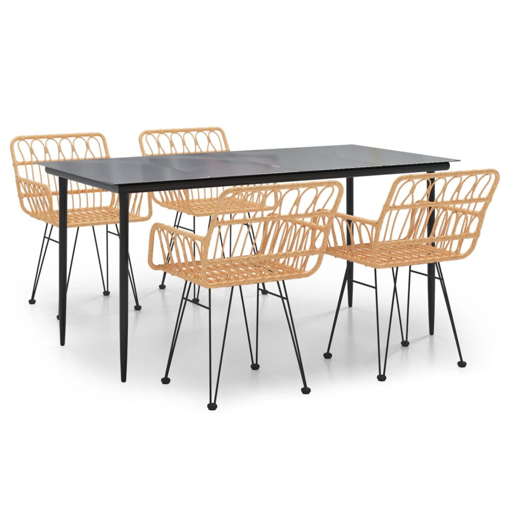 vidaXL Σετ Τραπεζαρίας Κήπου 5 Τεμαχίων από Συνθετικό Ρατάν