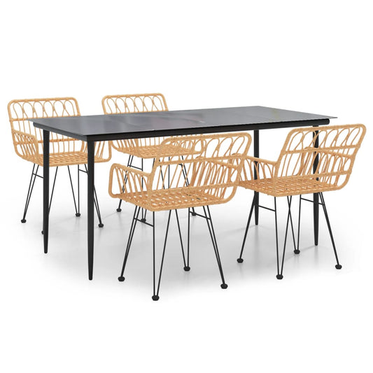 vidaXL Σετ Τραπεζαρίας Κήπου 5 Τεμαχίων από Συνθετικό Ρατάν