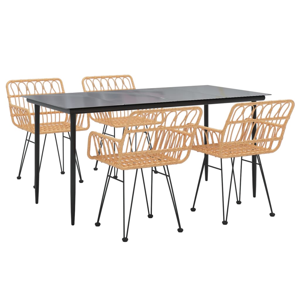 vidaXL Σετ Τραπεζαρίας Κήπου 5 Τεμαχίων από Συνθετικό Ρατάν