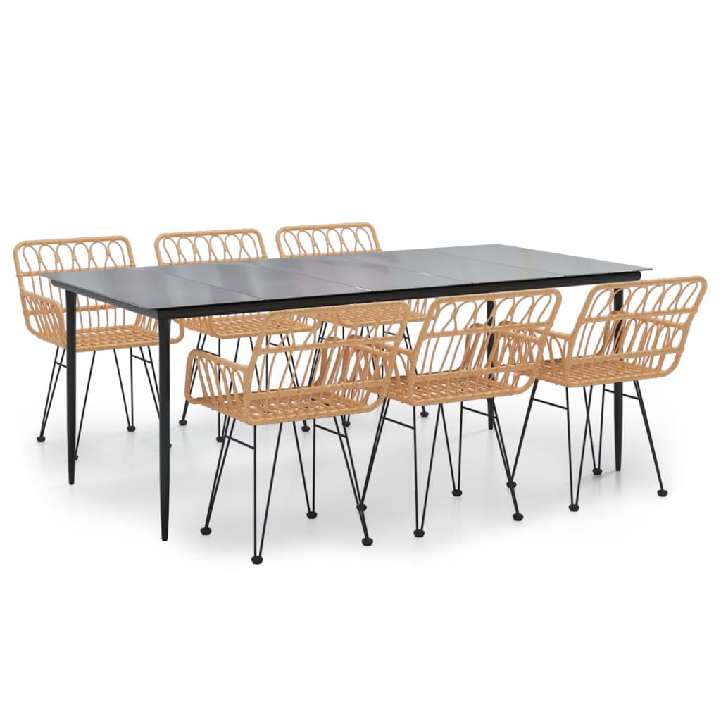 vidaXL Σετ Τραπεζαρίας Κήπου 7 Τεμαχίων από Συνθετικό Ρατάν