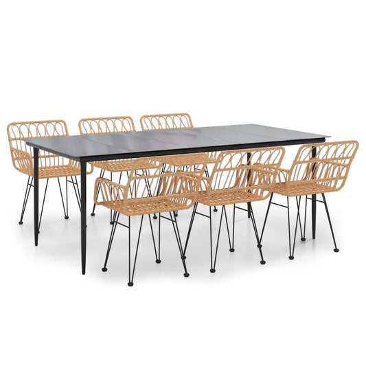 vidaXL Σετ Τραπεζαρίας Κήπου 7 Τεμαχίων από Συνθετικό Ρατάν