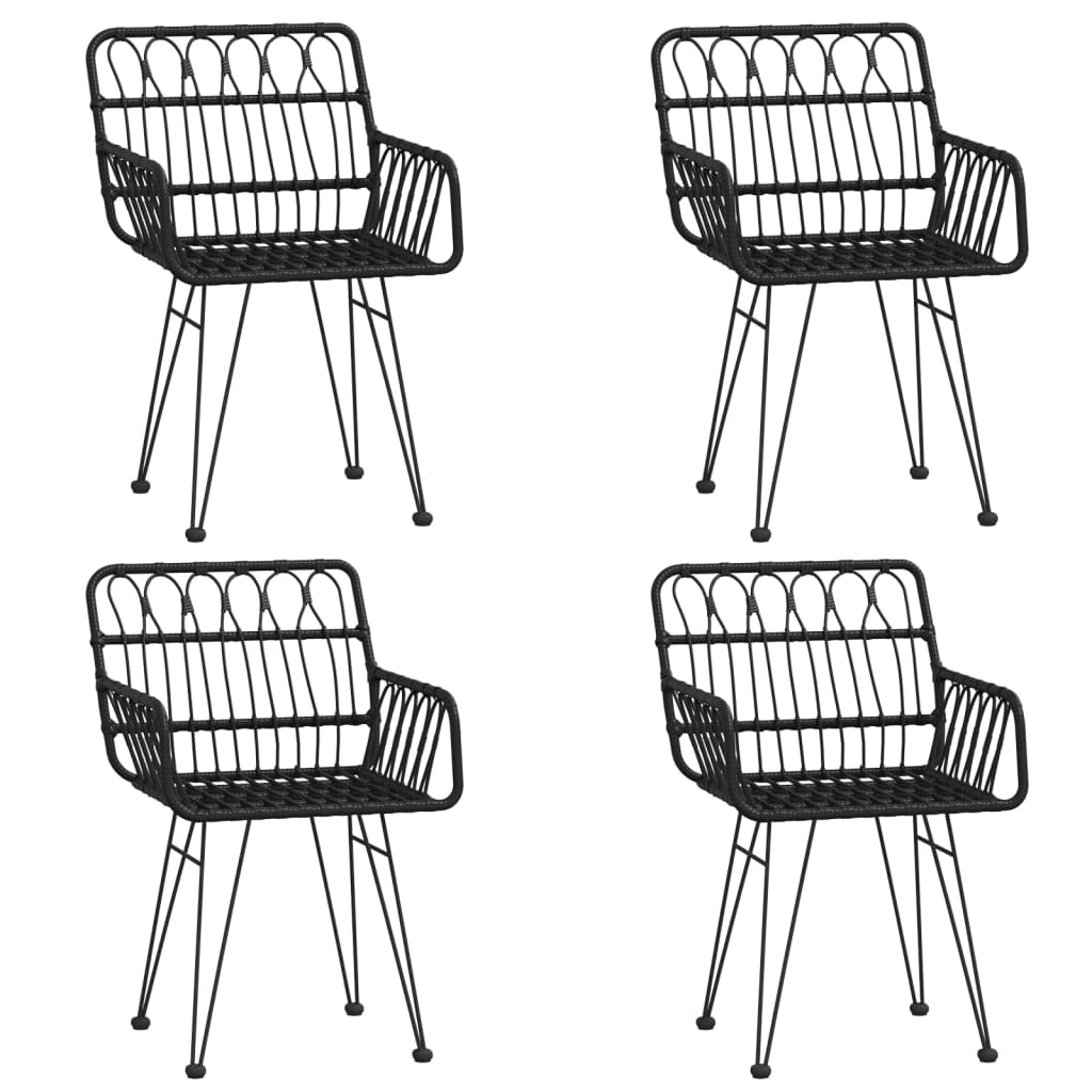 vidaXL Σετ Τραπεζαρίας Κήπου 5 Τεμαχίων Μαύρο από Συνθετικό Ρατάν