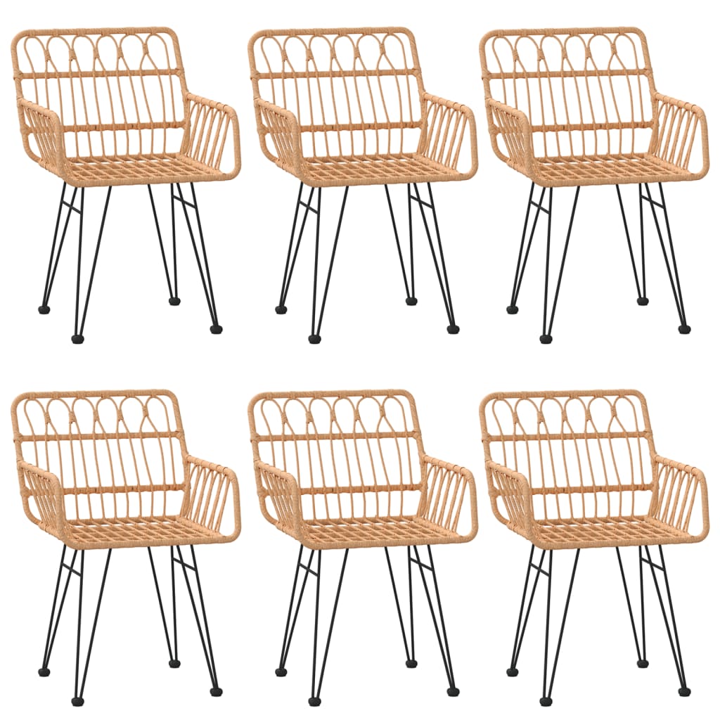 vidaXL Σετ Τραπεζαρίας Κήπου 7 Τεμαχίων από Συνθετικό Ρατάν