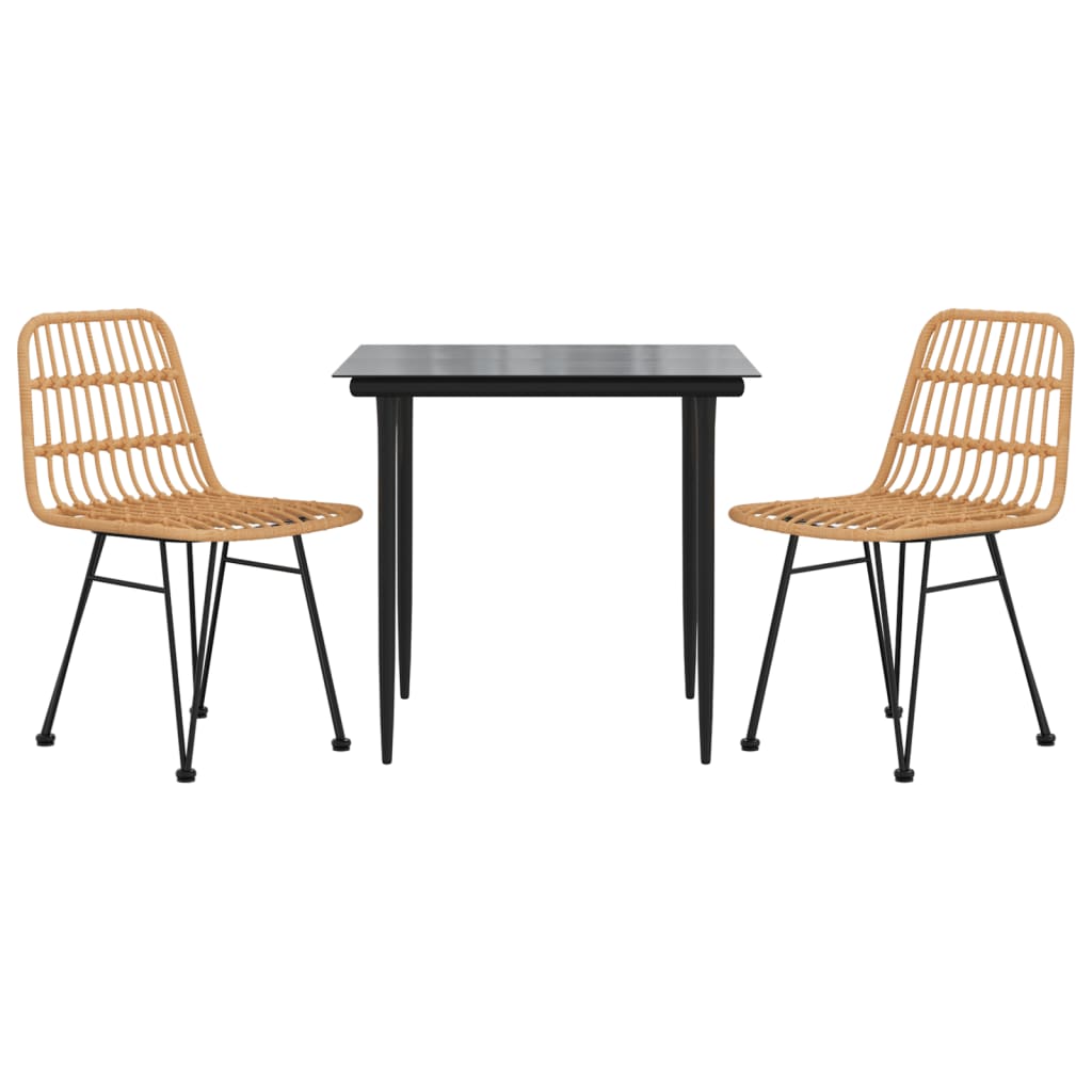 vidaXL Σετ Τραπεζαρίας Κήπου 3 Τεμαχίων από Συνθετικό Ρατάν