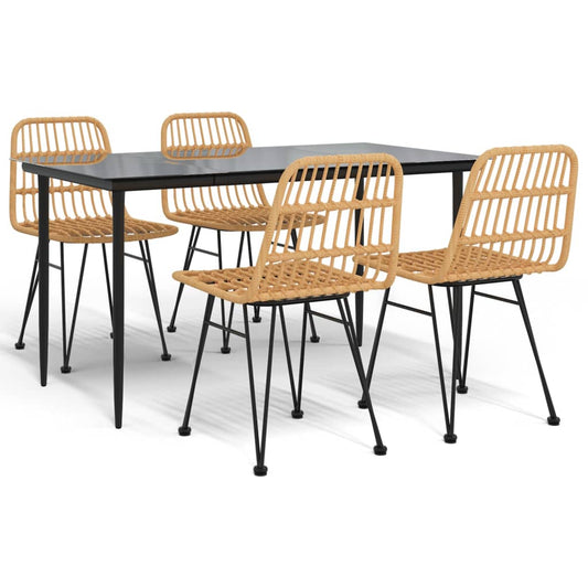 vidaXL Σετ Τραπεζαρίας Κήπου 5 Τεμαχίων από Συνθετικό Ρατάν