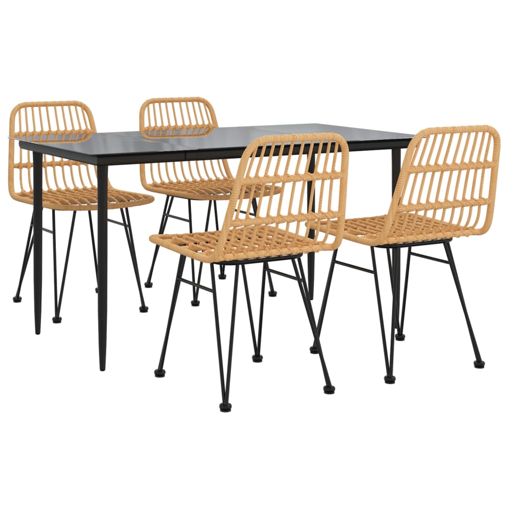 vidaXL Σετ Τραπεζαρίας Κήπου 5 Τεμαχίων από Συνθετικό Ρατάν