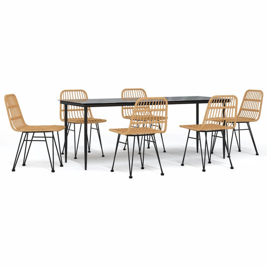 vidaXL Σετ Τραπεζαρίας Κήπου 7 Τεμαχίων από Συνθετικό Ρατάν