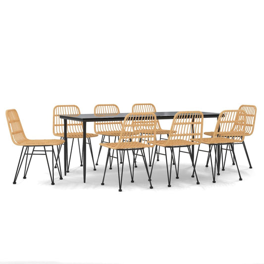 vidaXL Σετ Τραπεζαρίας Κήπου 9 Τεμαχίων από Συνθετικό Ρατάν