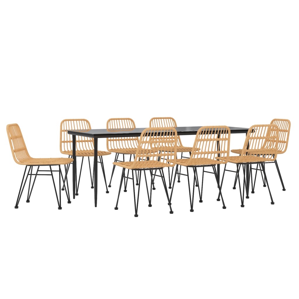 vidaXL Σετ Τραπεζαρίας Κήπου 9 Τεμαχίων από Συνθετικό Ρατάν