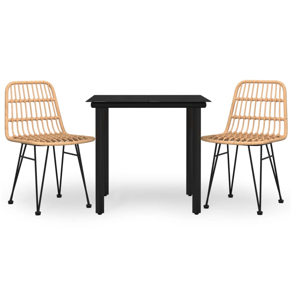 vidaXL Σετ Τραπεζαρίας Κήπου 3 Τεμαχίων από Συνθετικό Ρατάν