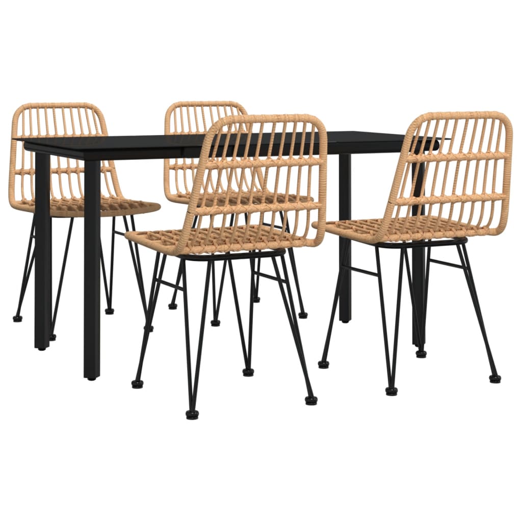 vidaXL Σετ Τραπεζαρίας Κήπου 5 Τεμαχίων από Συνθετικό Ρατάν